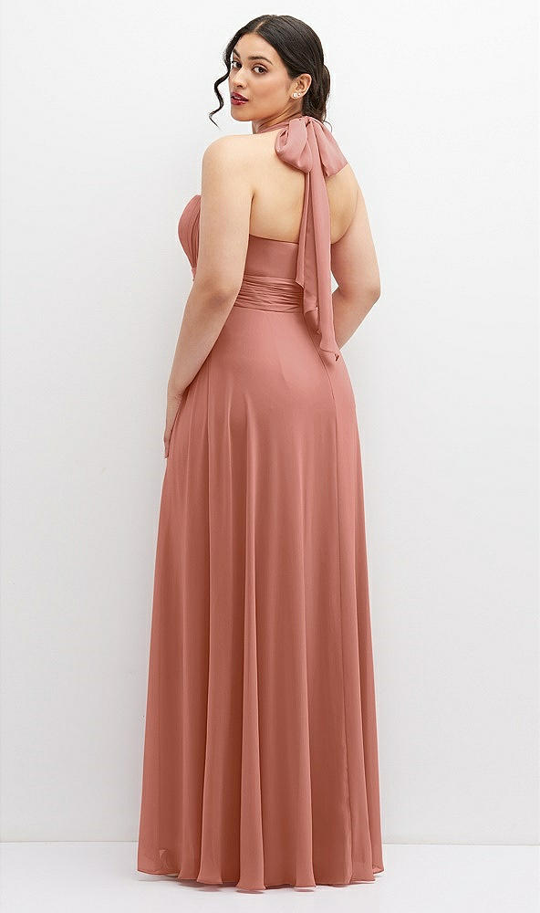 Back View - Desert Rose Chiffon Convertible Maxi Dress with Multi-Way Tie Straps