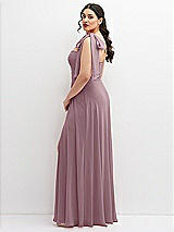 Alt View 2 Thumbnail - Dusty Rose Chiffon Convertible Maxi Dress with Multi-Way Tie Straps
