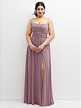 Alt View 4 Thumbnail - Dusty Rose Chiffon Convertible Maxi Dress with Multi-Way Tie Straps