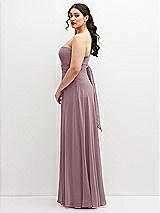 Alt View 5 Thumbnail - Dusty Rose Chiffon Convertible Maxi Dress with Multi-Way Tie Straps