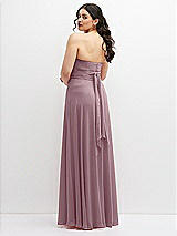 Alt View 6 Thumbnail - Dusty Rose Chiffon Convertible Maxi Dress with Multi-Way Tie Straps