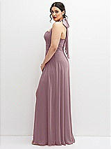 Side View Thumbnail - Dusty Rose Chiffon Convertible Maxi Dress with Multi-Way Tie Straps