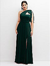 Alt View 1 Thumbnail - Evergreen Chiffon Convertible Maxi Dress with Multi-Way Tie Straps