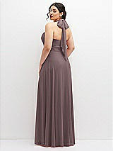 Rear View Thumbnail - French Truffle Chiffon Convertible Maxi Dress with Multi-Way Tie Straps