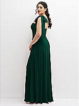 Alt View 2 Thumbnail - Hunter Green Chiffon Convertible Maxi Dress with Multi-Way Tie Straps
