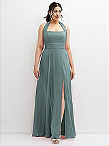 Front View Thumbnail - Icelandic Chiffon Convertible Maxi Dress with Multi-Way Tie Straps