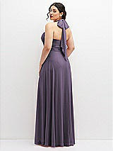 Rear View Thumbnail - Lavender Chiffon Convertible Maxi Dress with Multi-Way Tie Straps