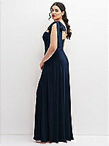 Alt View 2 Thumbnail - Midnight Navy Chiffon Convertible Maxi Dress with Multi-Way Tie Straps