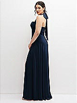 Side View Thumbnail - Midnight Navy Chiffon Convertible Maxi Dress with Multi-Way Tie Straps