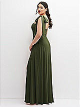 Alt View 2 Thumbnail - Olive Green Chiffon Convertible Maxi Dress with Multi-Way Tie Straps