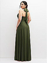 Rear View Thumbnail - Olive Green Chiffon Convertible Maxi Dress with Multi-Way Tie Straps