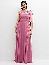 Alt View 1 Thumbnail - Orchid Pink Chiffon Convertible Maxi Dress with Multi-Way Tie Straps