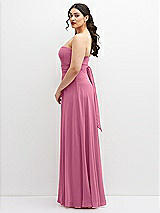 Alt View 5 Thumbnail - Orchid Pink Chiffon Convertible Maxi Dress with Multi-Way Tie Straps