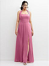 Front View Thumbnail - Orchid Pink Chiffon Convertible Maxi Dress with Multi-Way Tie Straps