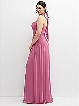 Side View Thumbnail - Orchid Pink Chiffon Convertible Maxi Dress with Multi-Way Tie Straps