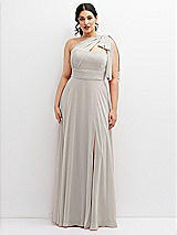 Alt View 1 Thumbnail - Oyster Chiffon Convertible Maxi Dress with Multi-Way Tie Straps