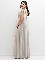 Alt View 2 Thumbnail - Oyster Chiffon Convertible Maxi Dress with Multi-Way Tie Straps