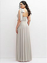 Alt View 3 Thumbnail - Oyster Chiffon Convertible Maxi Dress with Multi-Way Tie Straps
