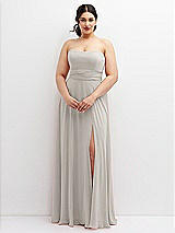 Alt View 4 Thumbnail - Oyster Chiffon Convertible Maxi Dress with Multi-Way Tie Straps