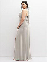Side View Thumbnail - Oyster Chiffon Convertible Maxi Dress with Multi-Way Tie Straps