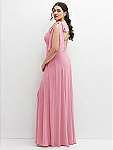 Alt View 2 Thumbnail - Peony Pink Chiffon Convertible Maxi Dress with Multi-Way Tie Straps