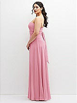 Alt View 5 Thumbnail - Peony Pink Chiffon Convertible Maxi Dress with Multi-Way Tie Straps