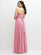 Alt View 6 Thumbnail - Peony Pink Chiffon Convertible Maxi Dress with Multi-Way Tie Straps