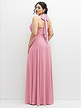 Rear View Thumbnail - Peony Pink Chiffon Convertible Maxi Dress with Multi-Way Tie Straps