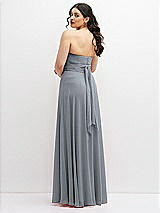 Alt View 6 Thumbnail - Platinum Chiffon Convertible Maxi Dress with Multi-Way Tie Straps