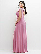 Alt View 2 Thumbnail - Powder Pink Chiffon Convertible Maxi Dress with Multi-Way Tie Straps