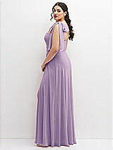 Alt View 2 Thumbnail - Pale Purple Chiffon Convertible Maxi Dress with Multi-Way Tie Straps