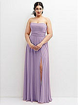 Alt View 4 Thumbnail - Pale Purple Chiffon Convertible Maxi Dress with Multi-Way Tie Straps
