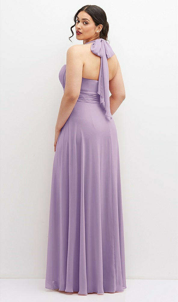 Back View - Pale Purple Chiffon Convertible Maxi Dress with Multi-Way Tie Straps
