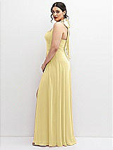 Side View Thumbnail - Pale Yellow Chiffon Convertible Maxi Dress with Multi-Way Tie Straps