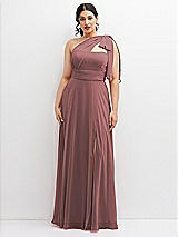 Alt View 1 Thumbnail - Rosewood Chiffon Convertible Maxi Dress with Multi-Way Tie Straps