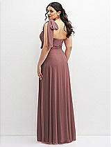 Alt View 3 Thumbnail - Rosewood Chiffon Convertible Maxi Dress with Multi-Way Tie Straps