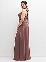 Side View Thumbnail - Rosewood Chiffon Convertible Maxi Dress with Multi-Way Tie Straps
