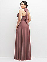 Rear View Thumbnail - Rosewood Chiffon Convertible Maxi Dress with Multi-Way Tie Straps