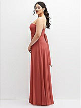 Alt View 5 Thumbnail - Coral Pink Chiffon Convertible Maxi Dress with Multi-Way Tie Straps