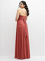 Alt View 6 Thumbnail - Coral Pink Chiffon Convertible Maxi Dress with Multi-Way Tie Straps