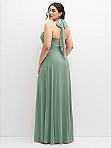 Rear View Thumbnail - Seagrass Chiffon Convertible Maxi Dress with Multi-Way Tie Straps