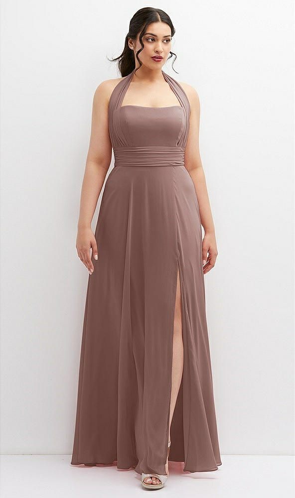 Front View - Sienna Chiffon Convertible Maxi Dress with Multi-Way Tie Straps