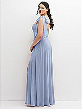 Alt View 2 Thumbnail - Sky Blue Chiffon Convertible Maxi Dress with Multi-Way Tie Straps
