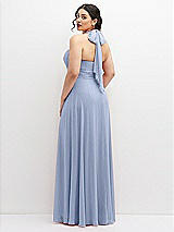 Rear View Thumbnail - Sky Blue Chiffon Convertible Maxi Dress with Multi-Way Tie Straps
