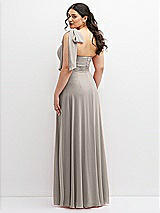 Alt View 3 Thumbnail - Taupe Chiffon Convertible Maxi Dress with Multi-Way Tie Straps