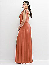 Alt View 2 Thumbnail - Terracotta Copper Chiffon Convertible Maxi Dress with Multi-Way Tie Straps