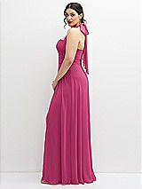 Side View Thumbnail - Tea Rose Chiffon Convertible Maxi Dress with Multi-Way Tie Straps