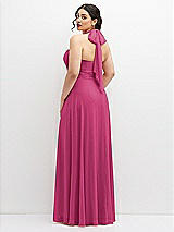 Rear View Thumbnail - Tea Rose Chiffon Convertible Maxi Dress with Multi-Way Tie Straps