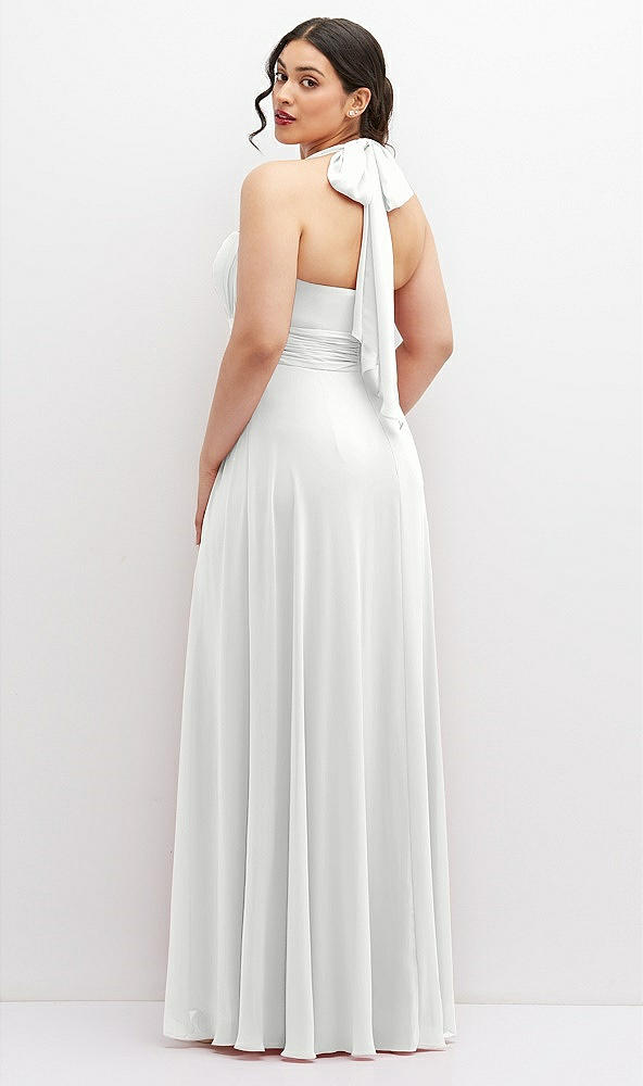 Back View - White Chiffon Convertible Maxi Dress with Multi-Way Tie Straps
