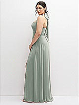 Side View Thumbnail - Willow Green Chiffon Convertible Maxi Dress with Multi-Way Tie Straps
